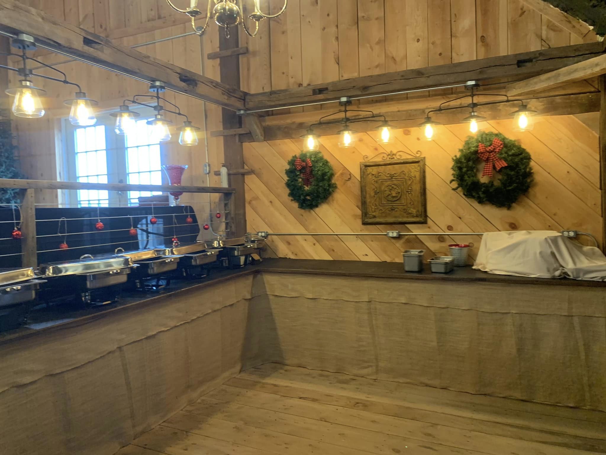 catered dinner at Christmas party