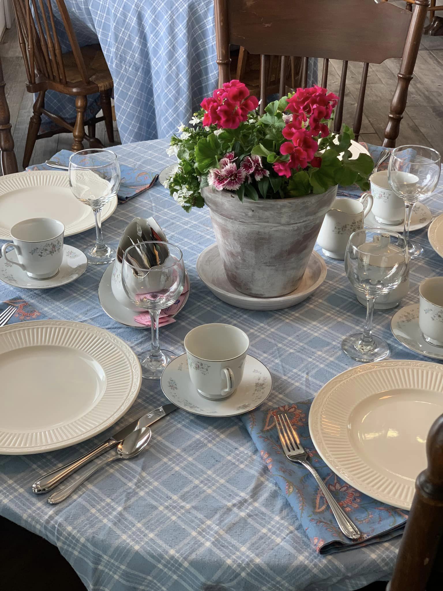 spring tea party place settings at The Destination