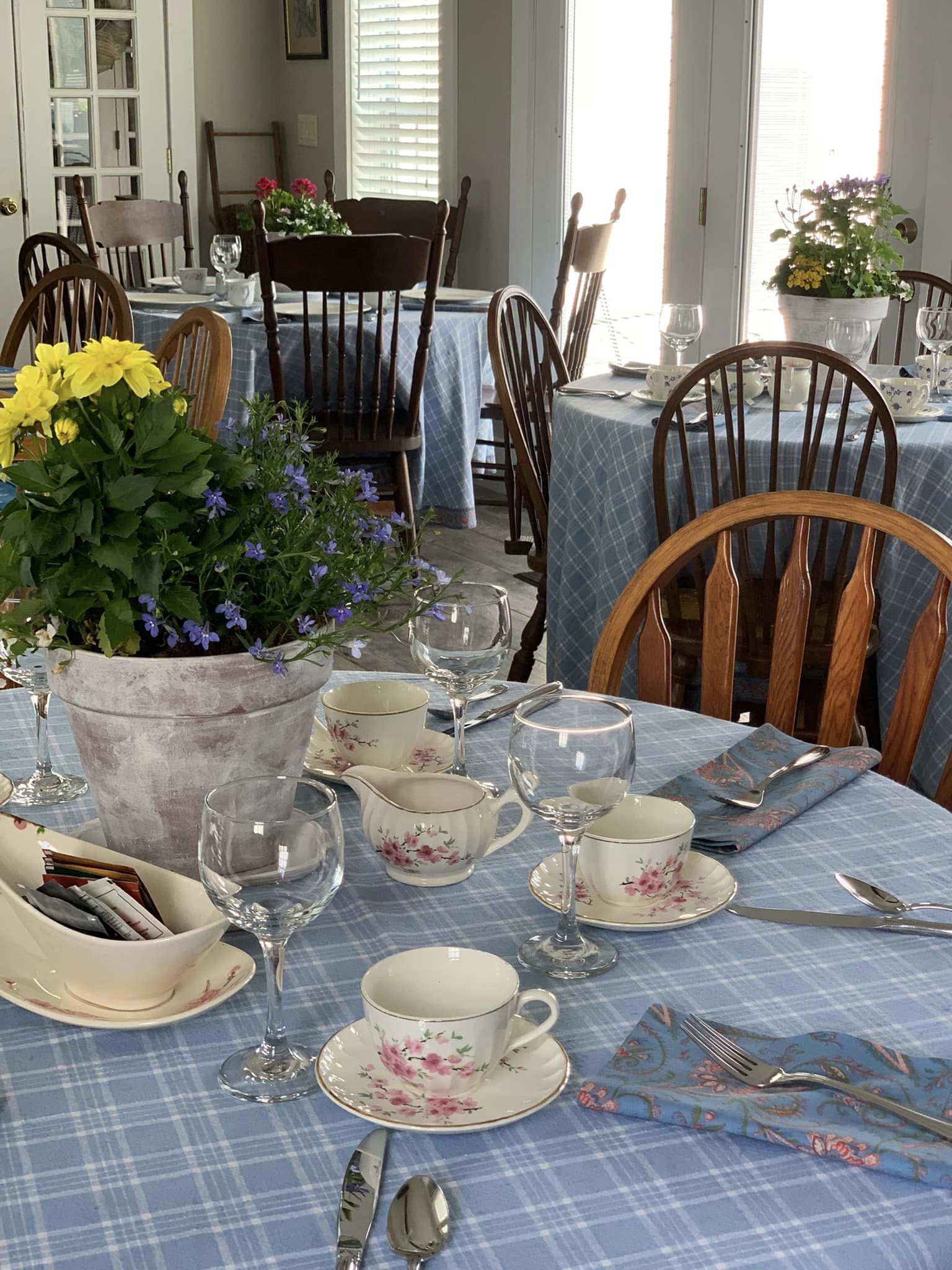 Spring tea party tables for event at The Destination
